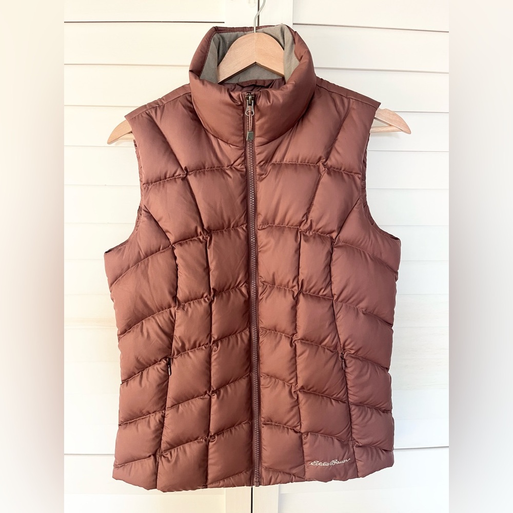 Eddie Bauer Down Filled Dusty Rose Quilted Puffer Vest Size Small